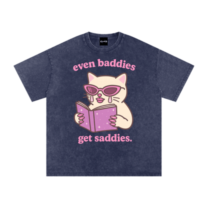 Oversize Tee ECLIPSE / S even baddies get saddies Premium Oversized Tee ~ GAYSBIE PREMIUM MATERIALS