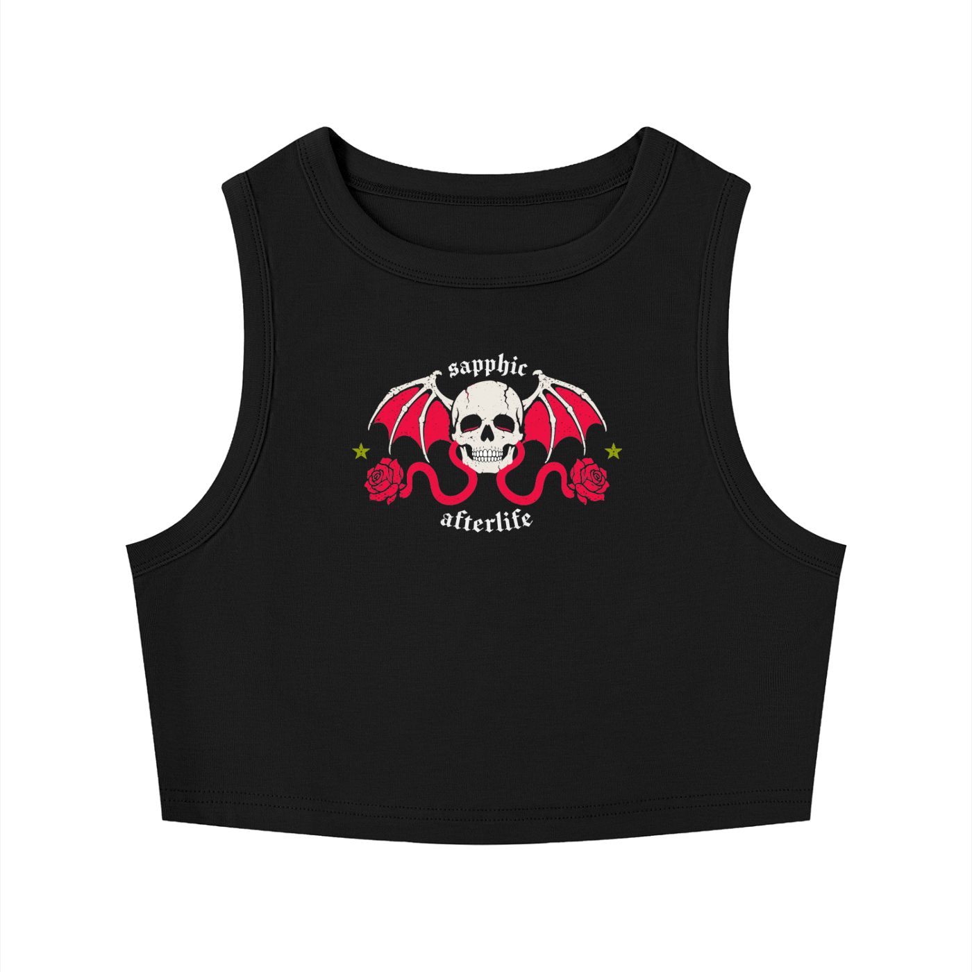 Sapphic Afterlife Goth Crop Tank - Queer Fashion GAYSBIE Tank Top 2026