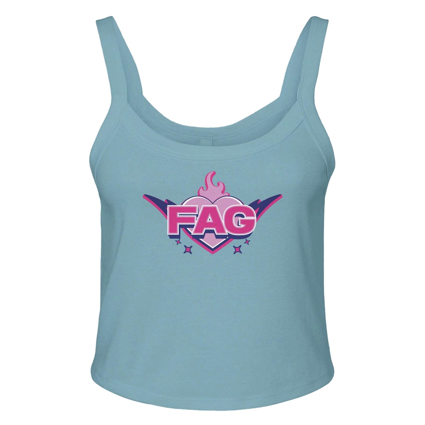 Ribbed Tank SKY / XS FAG Baby Ribbed Tank ~ GAYSBIE PREMIUM MATERIALS