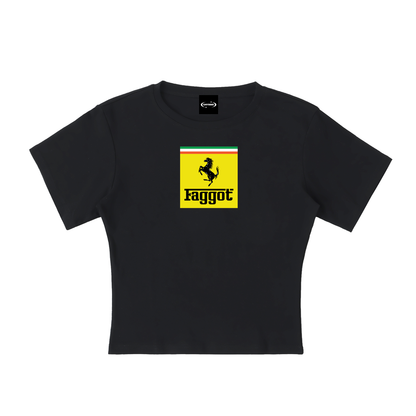 Baby Tee MIDNIGHT / S Faggot Ferrari Baby Tee ~ GAYSBIE PRE