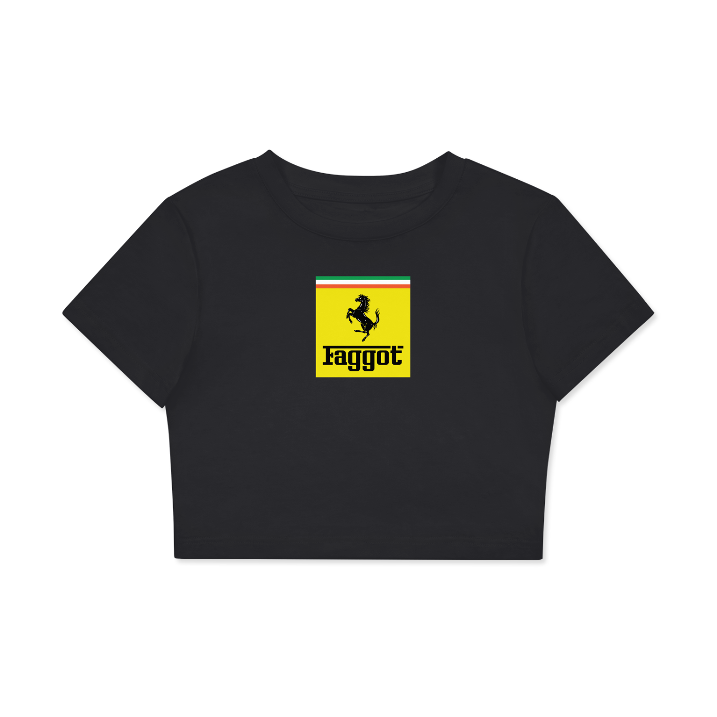 Crop Tee MIDNIGHT / XS Faggot Ferrari Crop Tee ~ GAYSBIE PREMIUM MATERIALS