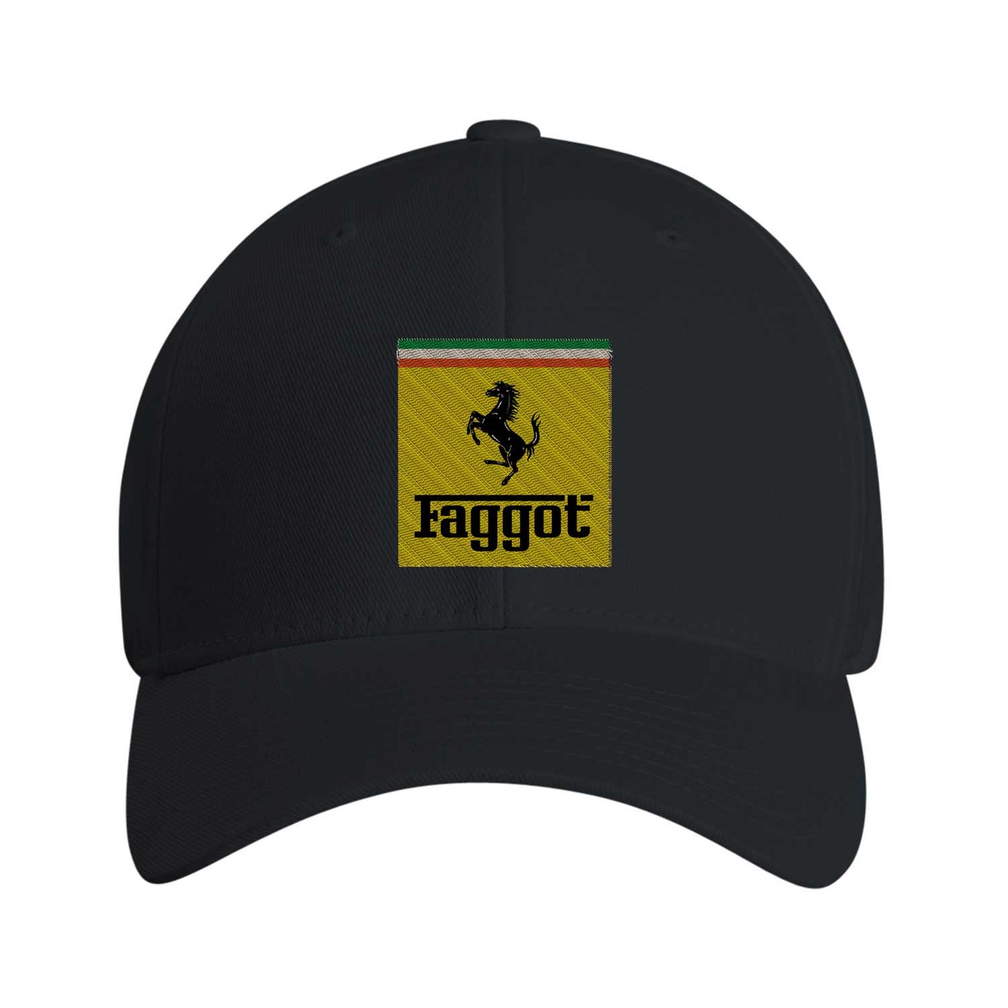 Caps MIDNIGHT / S-M Faggot Ferrari Embroidered Cap ~ GAYSBIE PREMIUM MATERIALS