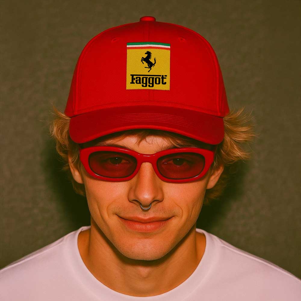 Caps Faggot Ferrari Embroidered Cap ~ GAYSBIE PREMIUM MATERIALS