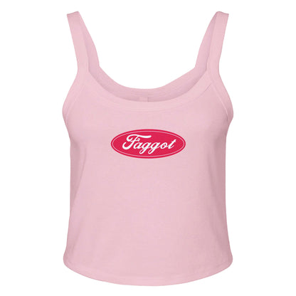 Ribbed Tank BLUSH / XS Faggot Ford Logo Baby Ribbed Tank ~ GAYSBIE PREMIUM MATERIALS