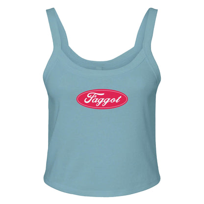 Ribbed Tank OCEAN / XS Faggot Ford Logo Baby Ribbed Tank ~ GAYSBIE PREMIUM MATERIALS