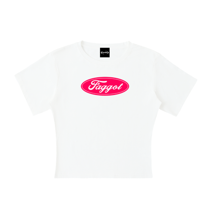 Baby Tee ICE / S Faggot Ford Logo Baby Tee ~ GAYSBIE PREMIUM MATERIALS