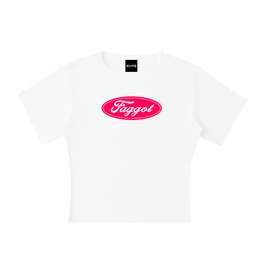 Baby Tee ICE / S Faggot Ford Logo Baby Tee ~ GAYSBIE PREMIUM MATERIALS