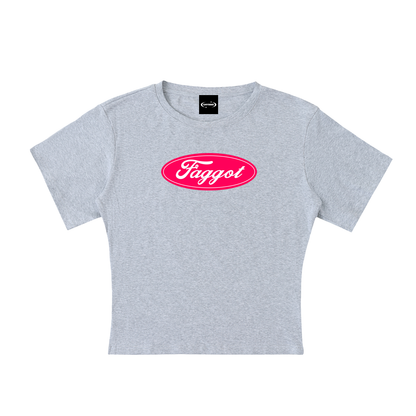 Baby Tee STONE / S Faggot Ford Logo Baby Tee ~ GAYSBIE PREMIUM MATERIALS