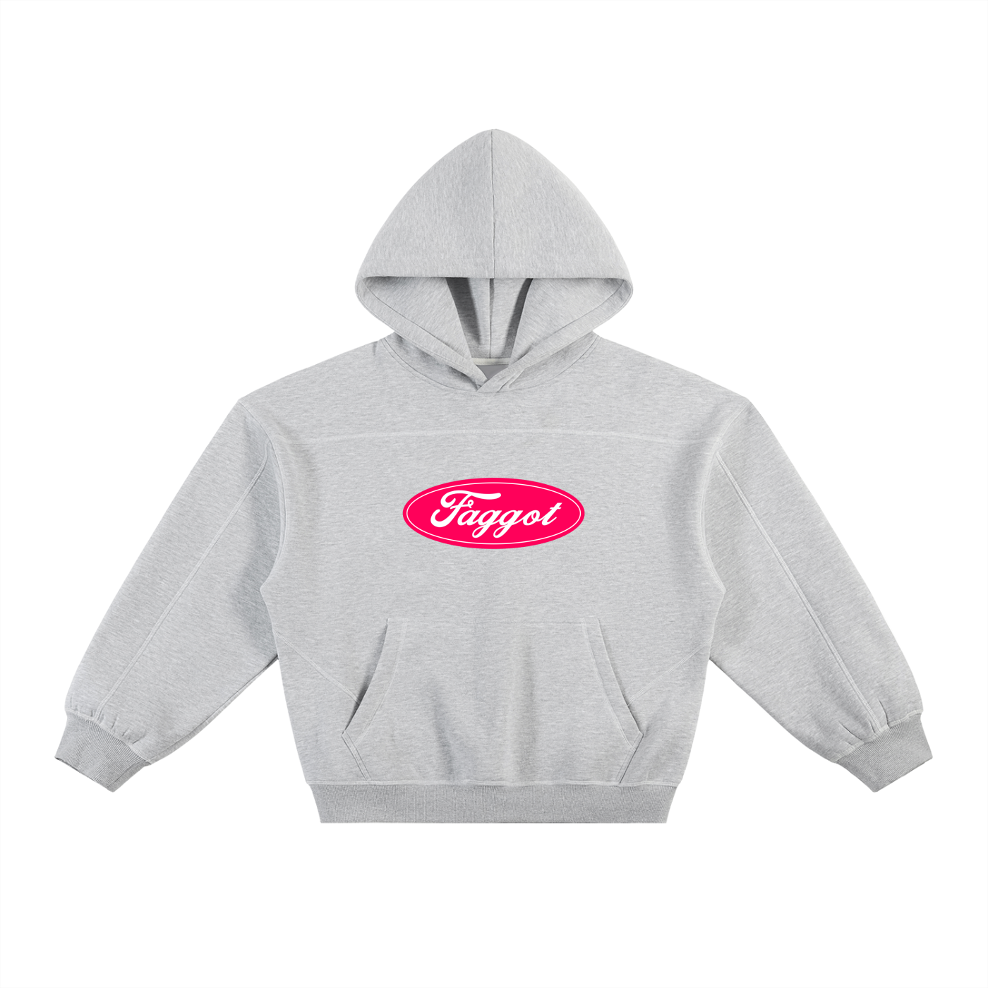 Heavy Boxy Fleece Hood STONE / S Faggot Ford Logo Oversized Fleece Hoodie ~ GAYSBIE PREMIUM MATERIALS