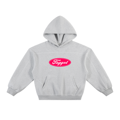 Heavy Boxy Fleece Hood STONE / S Faggot Ford Logo Oversized Fleece Hoodie ~ GAYSBIE PREMIUM MATERIALS