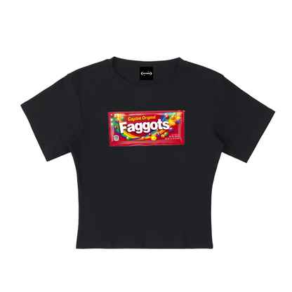 Baby Tee MIDNIGHT / S Faggots Skittles Baby Tee ~ GAYSBIE PREMIUM MATERIALS