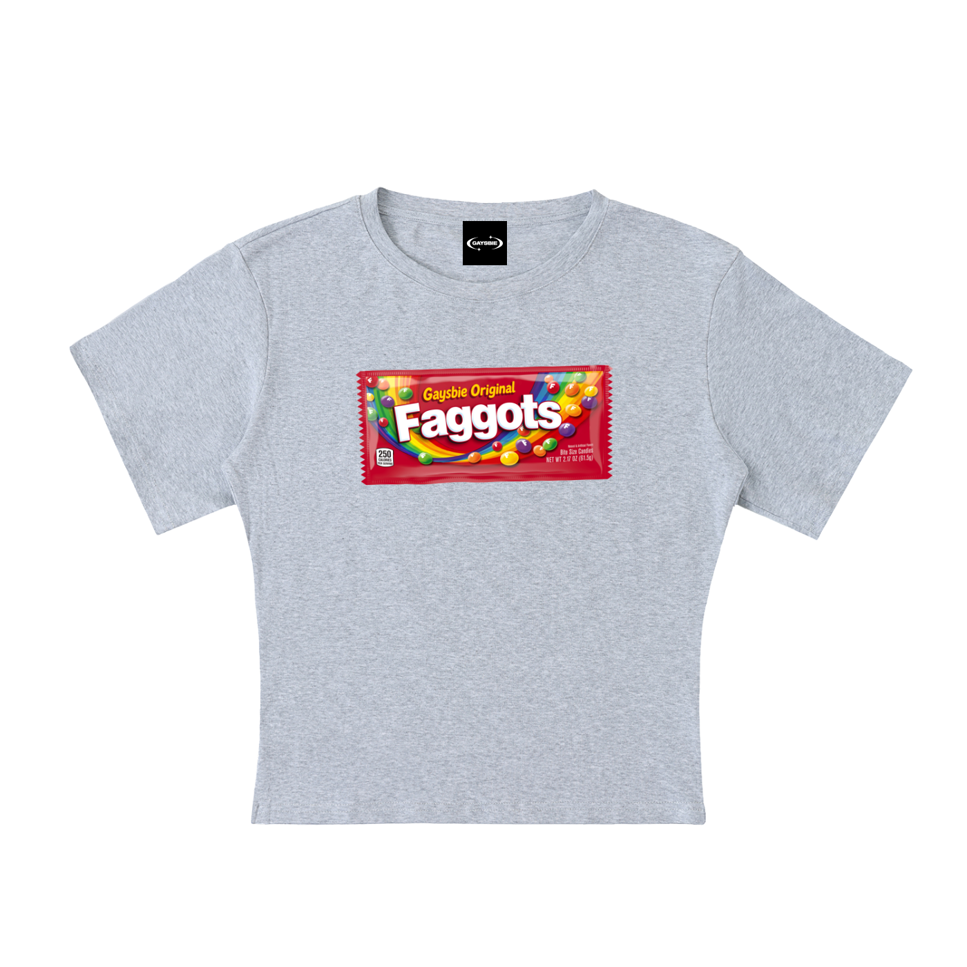 Baby Tee STONE / S Faggots Skittles Baby Tee ~ GAYSBIE PREMIUM MATERIALS