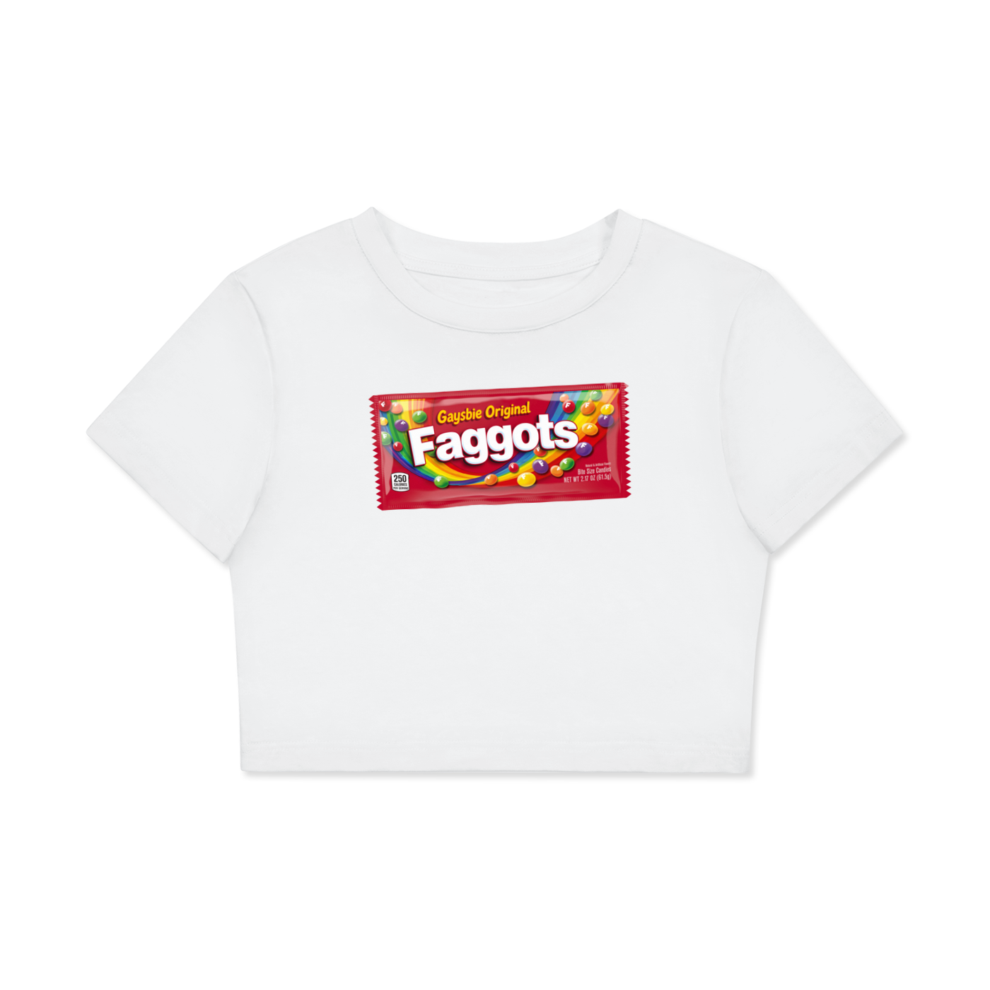 Crop Tee ICE / XS Faggots Skittles Crop Tee ~ GAYSBIE PREMIUM MATERIALS