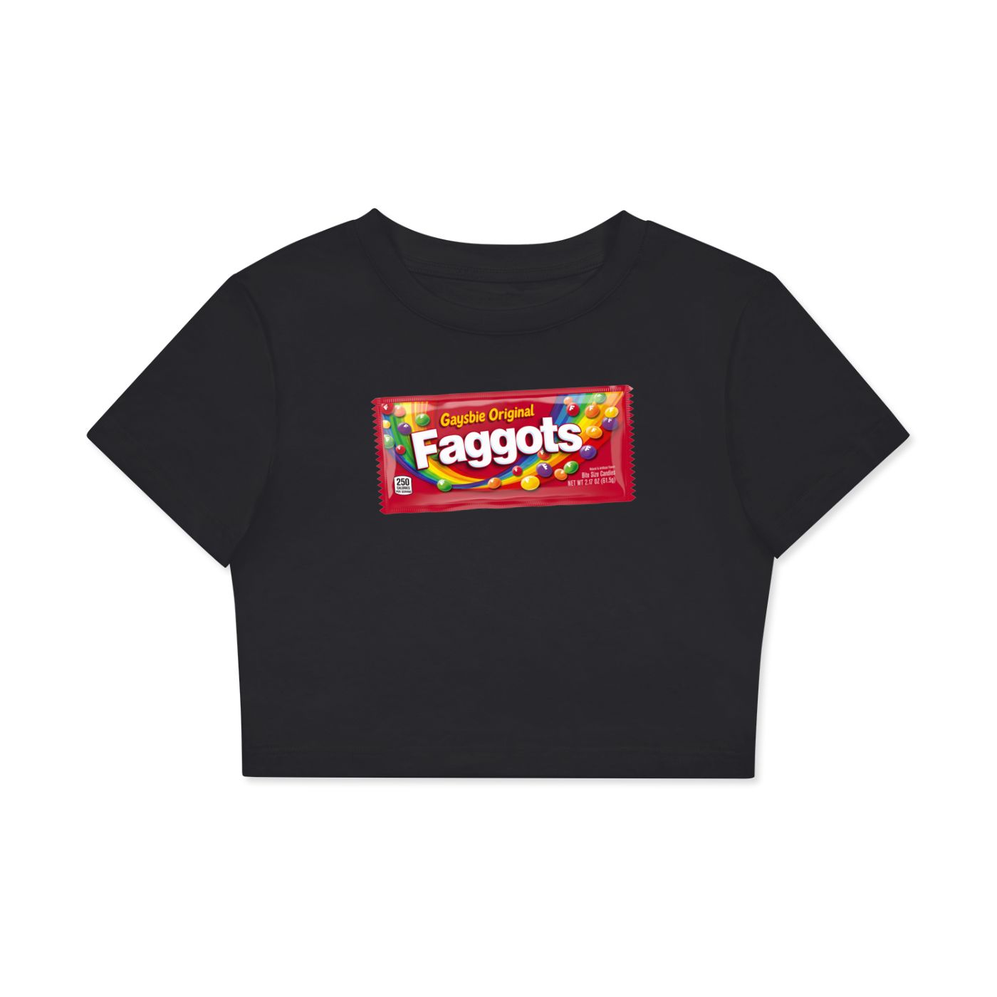 Crop Tee MIDNIGHT / XS Faggots Skittles Crop Tee ~ GAYSBIE PREMIUM MATERIALS