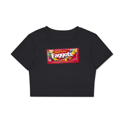 Crop Tee MIDNIGHT / XS Faggots Skittles Crop Tee ~ GAYSBIE PREMIUM MATERIALS