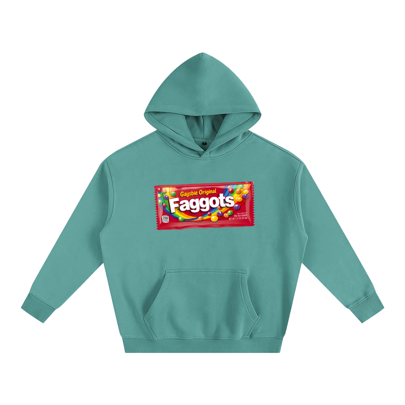 Premium Hood MINTY / S Faggots Skittles Heavy Fleece Hoodie ~ GAYSBIE PREMIUM MATERIALS