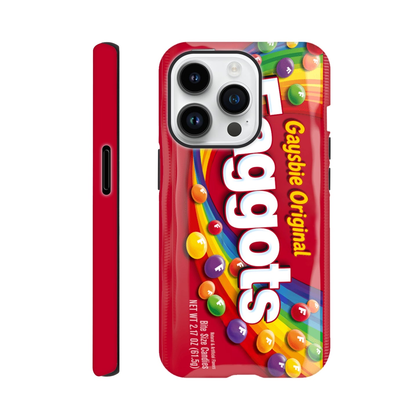 iPhone Case iPhone 14 Pro Faggots Skittles Tough iPhone Case ~ GAYSBIE PREMIUM MATERIALS