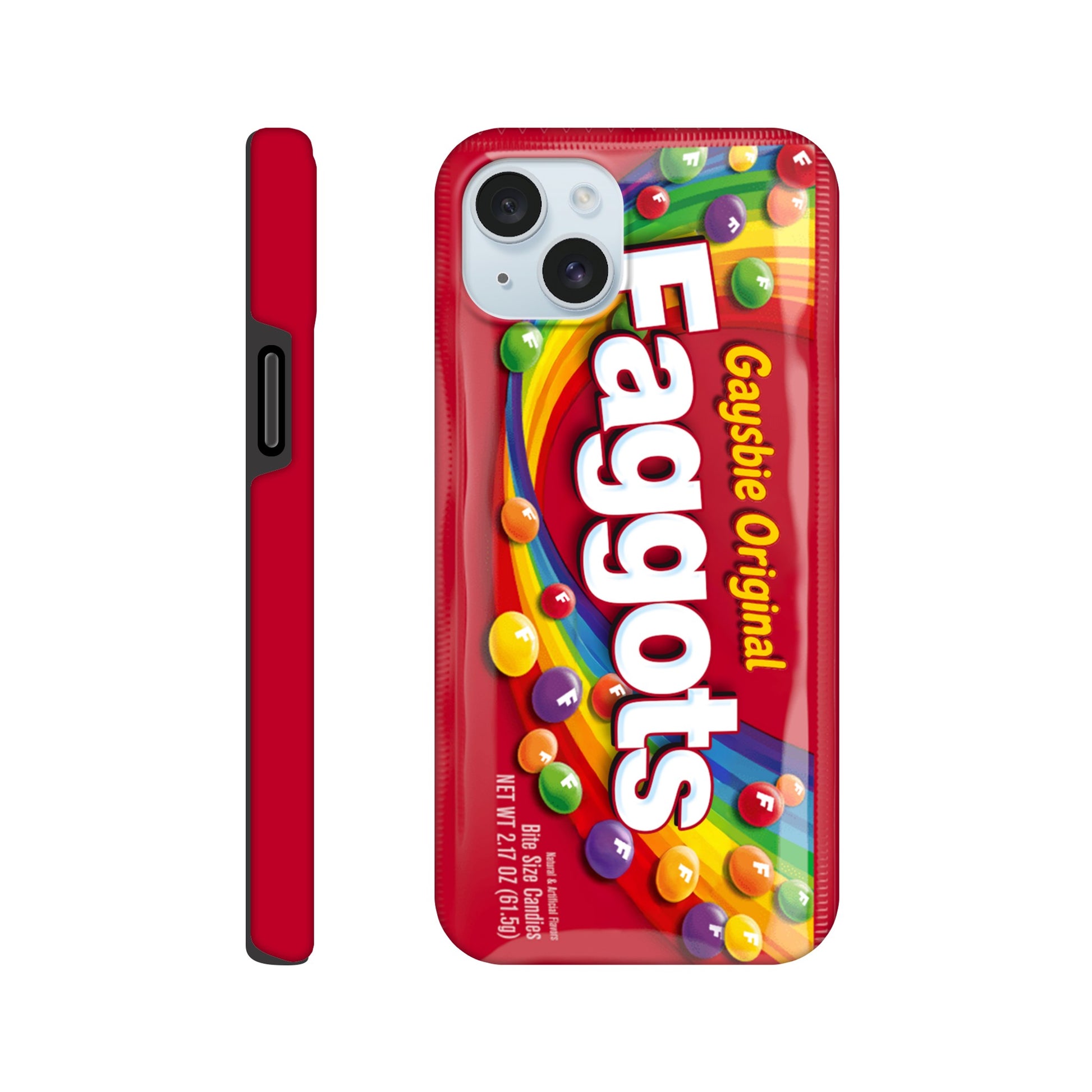 iPhone Case iPhone 15 Plus Faggots Skittles Tough iPhone Case ~ GAYSBIE PREMIUM MATERIALS