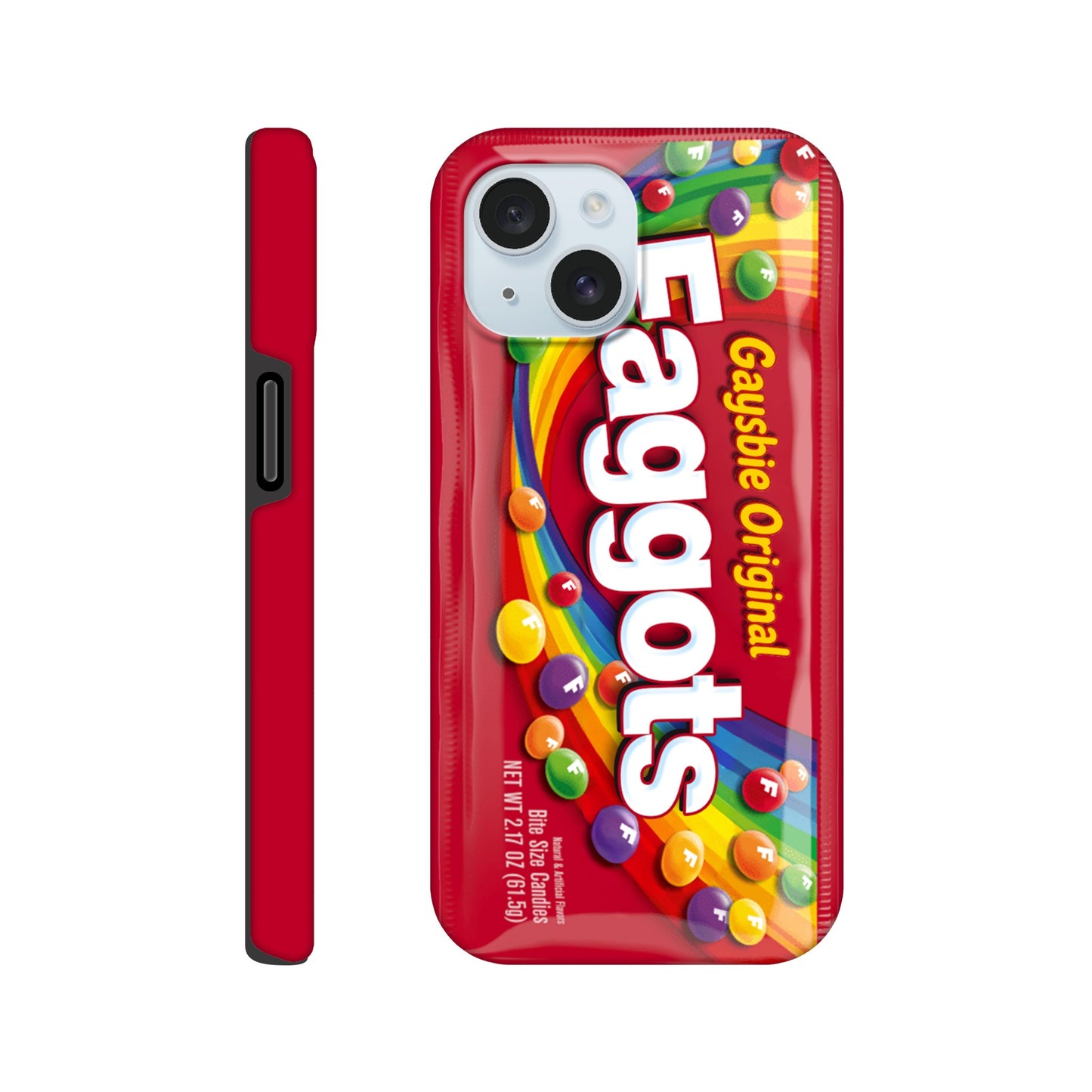 iPhone Case iPhone 15 Faggots Skittles Tough iPhone Case ~ GAYSBIE PREMIUM MATERIALS