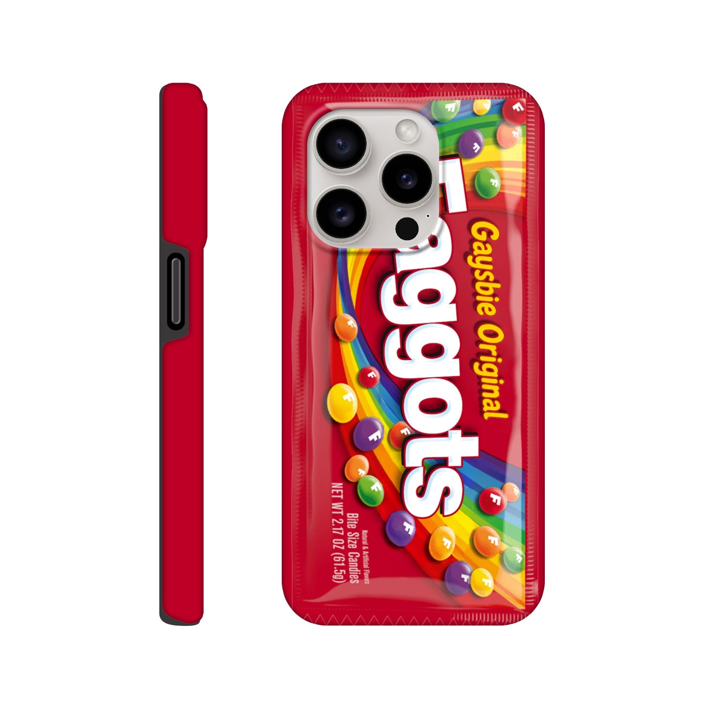 iPhone Case iPhone 15 Pro Faggots Skittles Tough iPhone Case ~ GAYSBIE PREMIUM MATERIALS