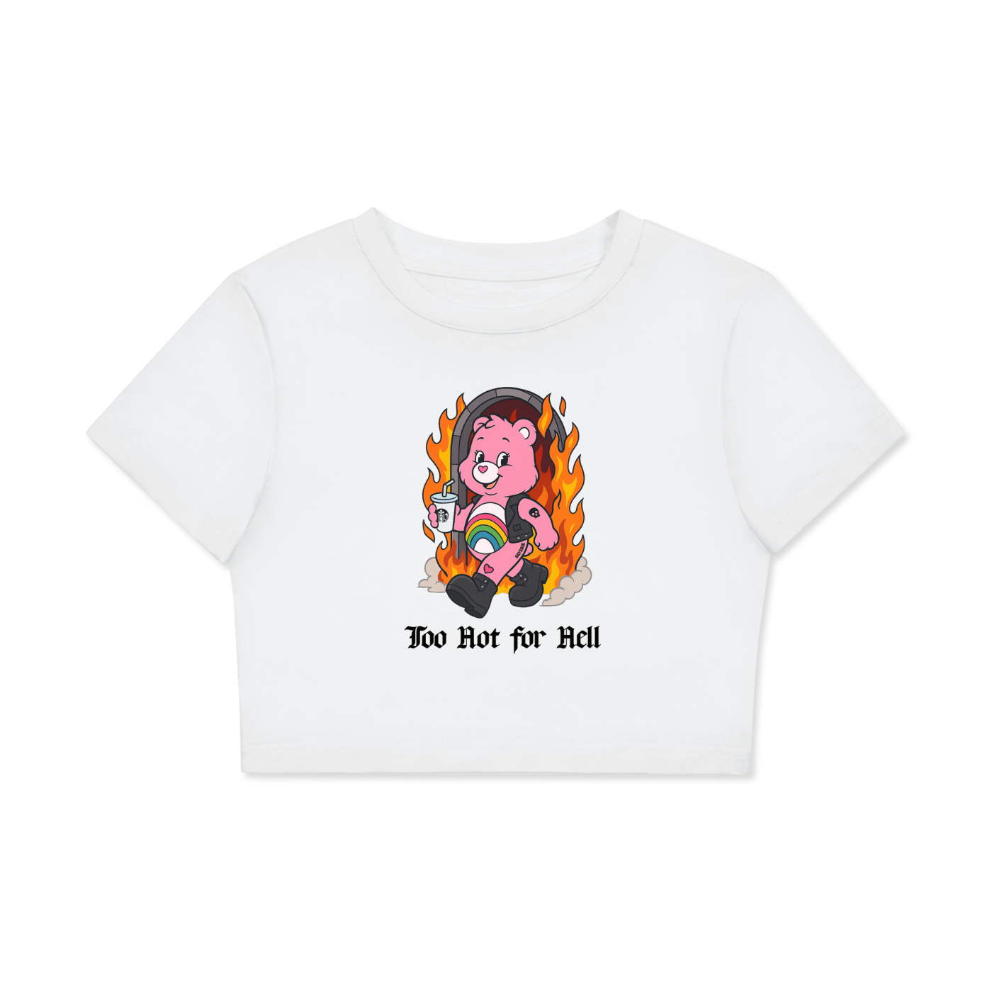 TOO HOT FOR HELL BEAR Crop Tee ~ GAYSBIE