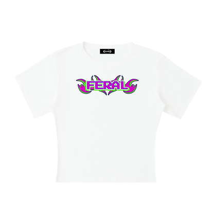 White / S FERAL Baby Tee ~ GAYSBIE ODMPOD