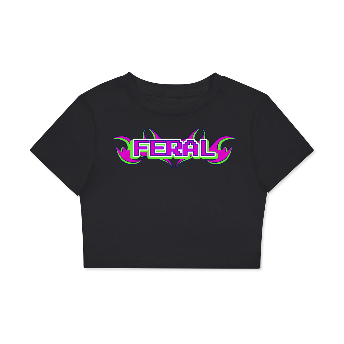 Black Beauty / XS FERAL Crop Tee ~ GAYSBIE ODMPOD