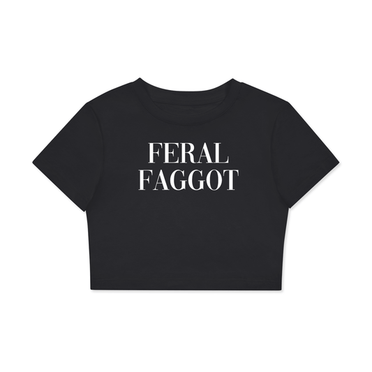 Black Beauty / XS FERAL FAGGOT Crop Tee ~ GAYSBIE ODMPOD