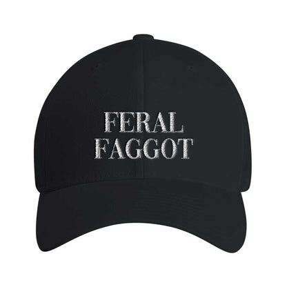 Caps MIDNIGHT / L-XL FERAL FAGGOT Embroidered Cap ~ GAYSBIE PREMIUM MATERIALS