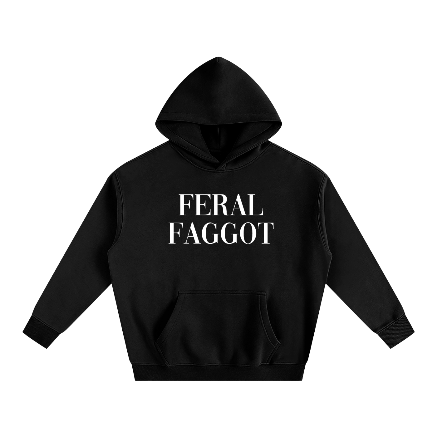 Black / S FERAL FAGGOT Heavy Fleece Hoodie ~ GAYSBIE ODMPOD