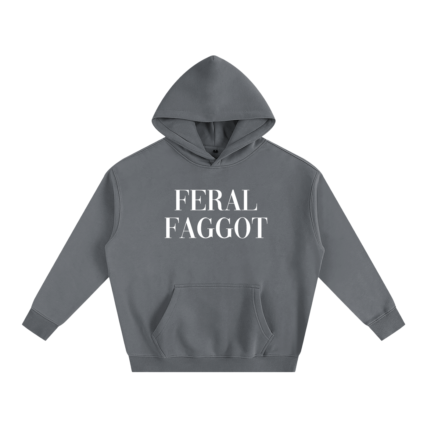 Gray / S FERAL FAGGOT Heavy Fleece Hoodie ~ GAYSBIE ODMPOD