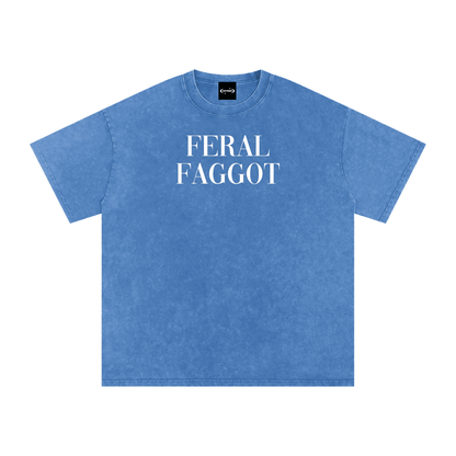 Oversize Tee SKY / S FERAL FOGGOT Premium Oversized Tee ~ GAYSBIE PREMIUM MATERIALS
