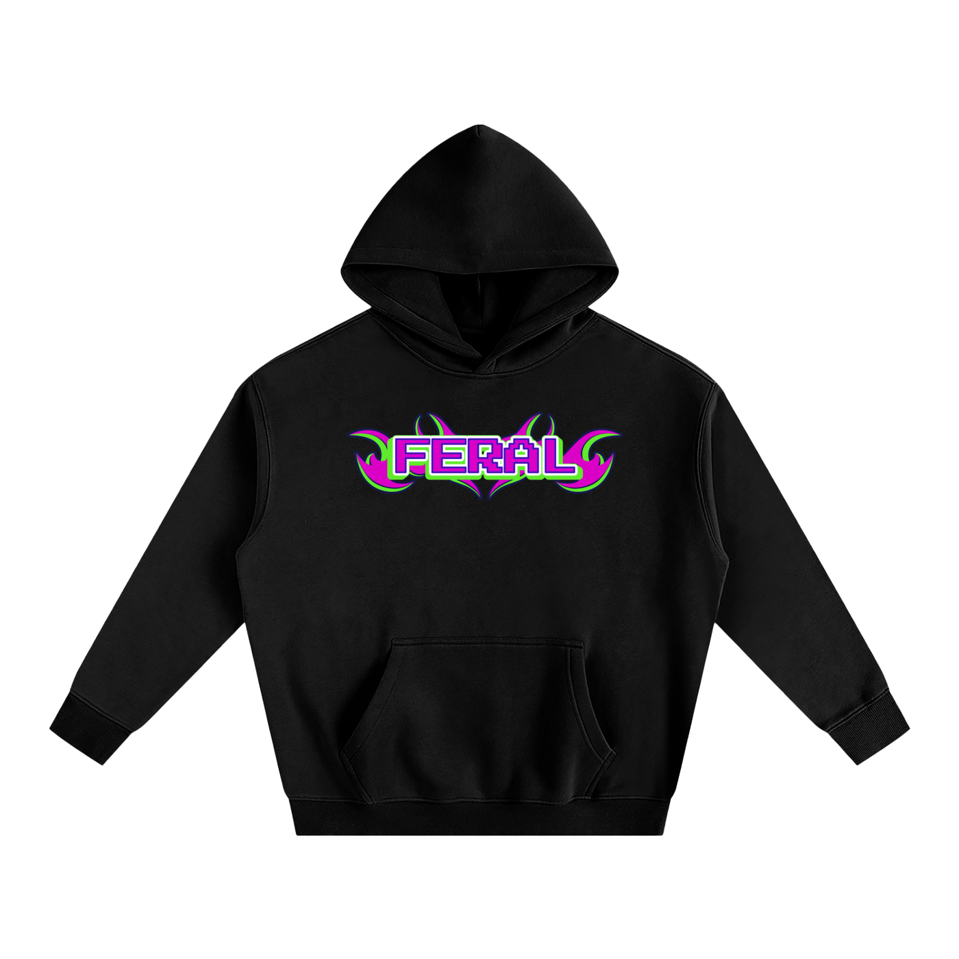 Black / S FERAL Heavy Fleece Hoodie ~ GAYSBIE ODMPOD