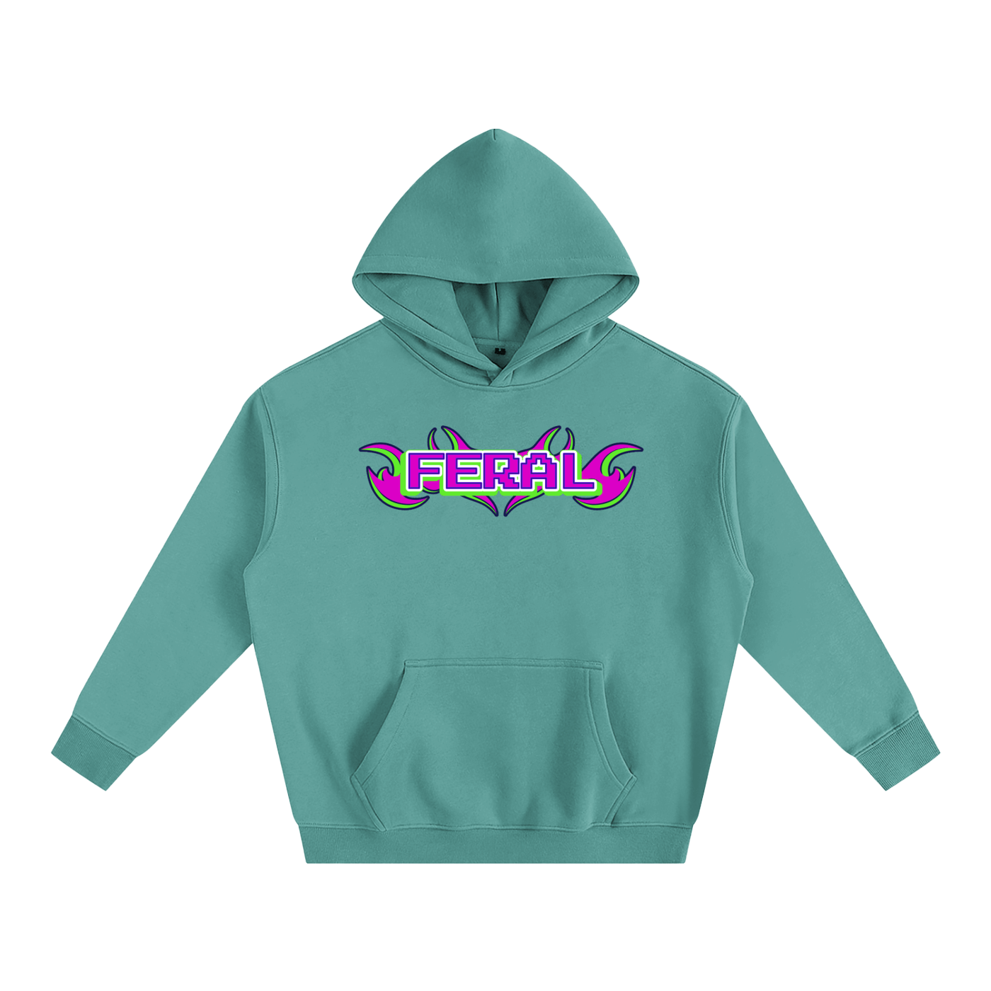 Medium Green / S FERAL Heavy Fleece Hoodie ~ GAYSBIE ODMPOD