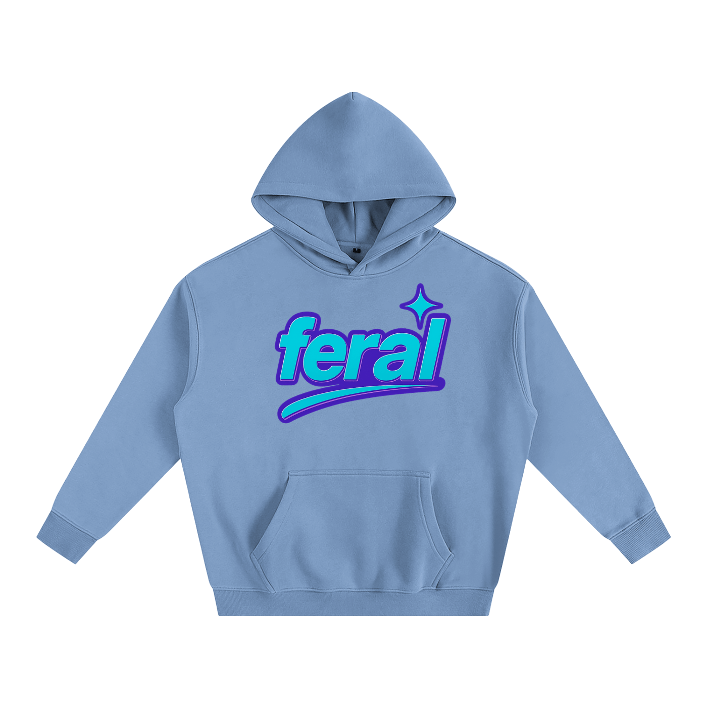 Premium Hood SKY / S FERAL Heavy Fleece Hoodie ~ GAYSBIE PREMIUM MATERIALS