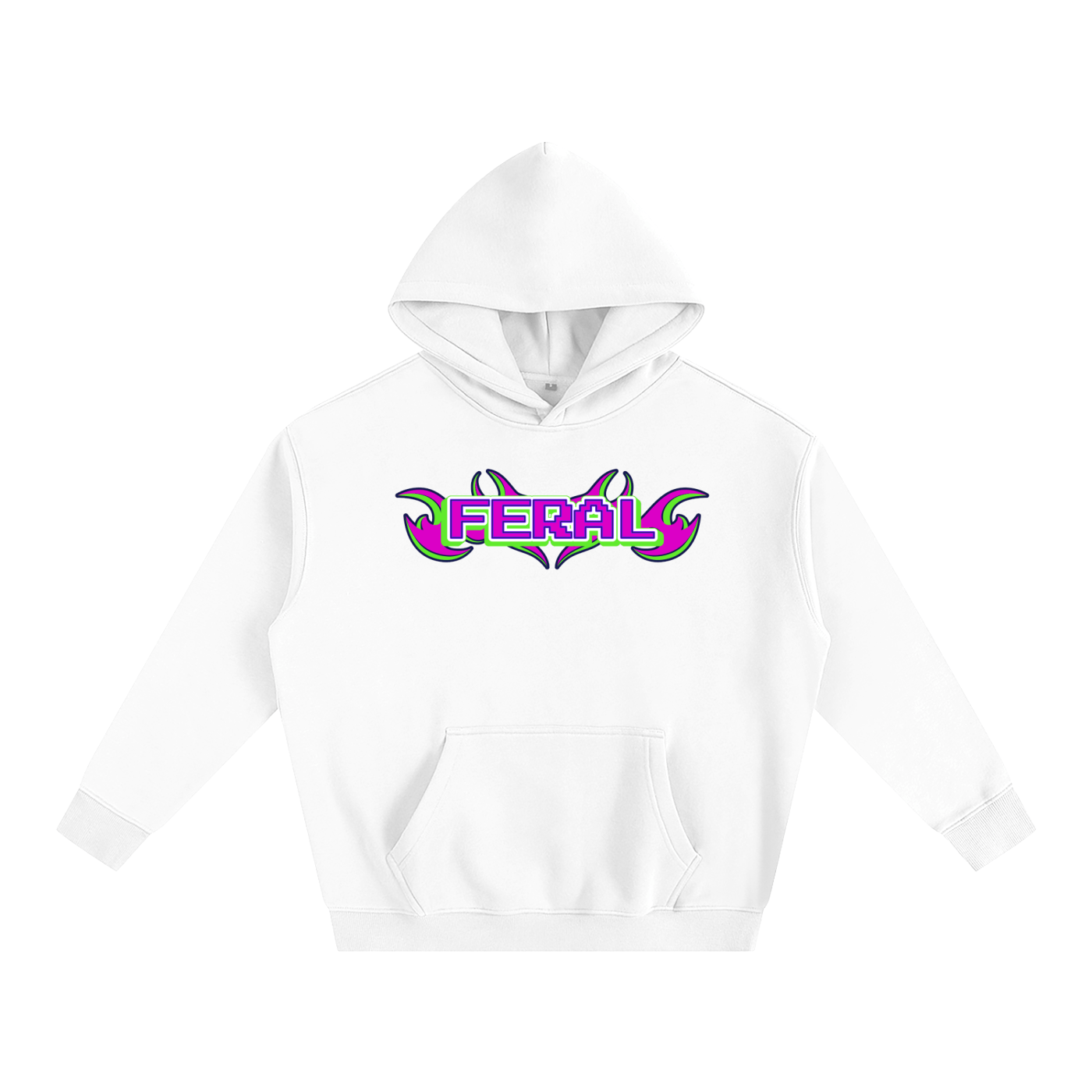 White / S FERAL Heavy Fleece Hoodie ~ GAYSBIE ODMPOD