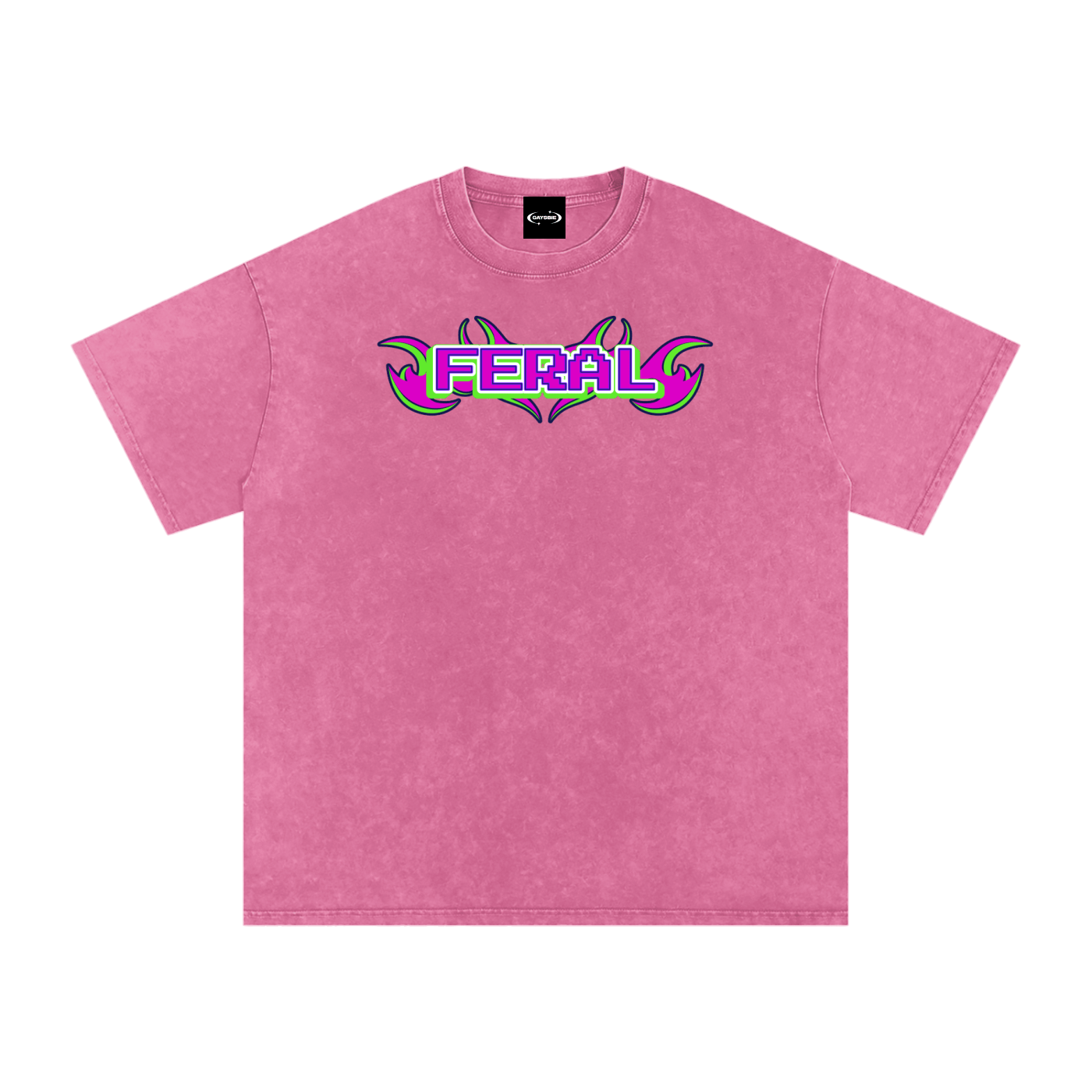 Oversize Tee BUBBLEGUM / S FERAL Y2K FLAME Premium Oversized Tee ~ GAYSBIE PREMIUM MATERIALS