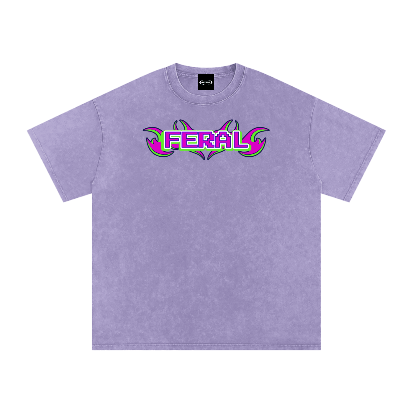 Oversize Tee LIGHT PURPLE / S FERAL Y2K FLAME Premium Oversized Tee ~ GAYSBIE PREMIUM MATERIALS
