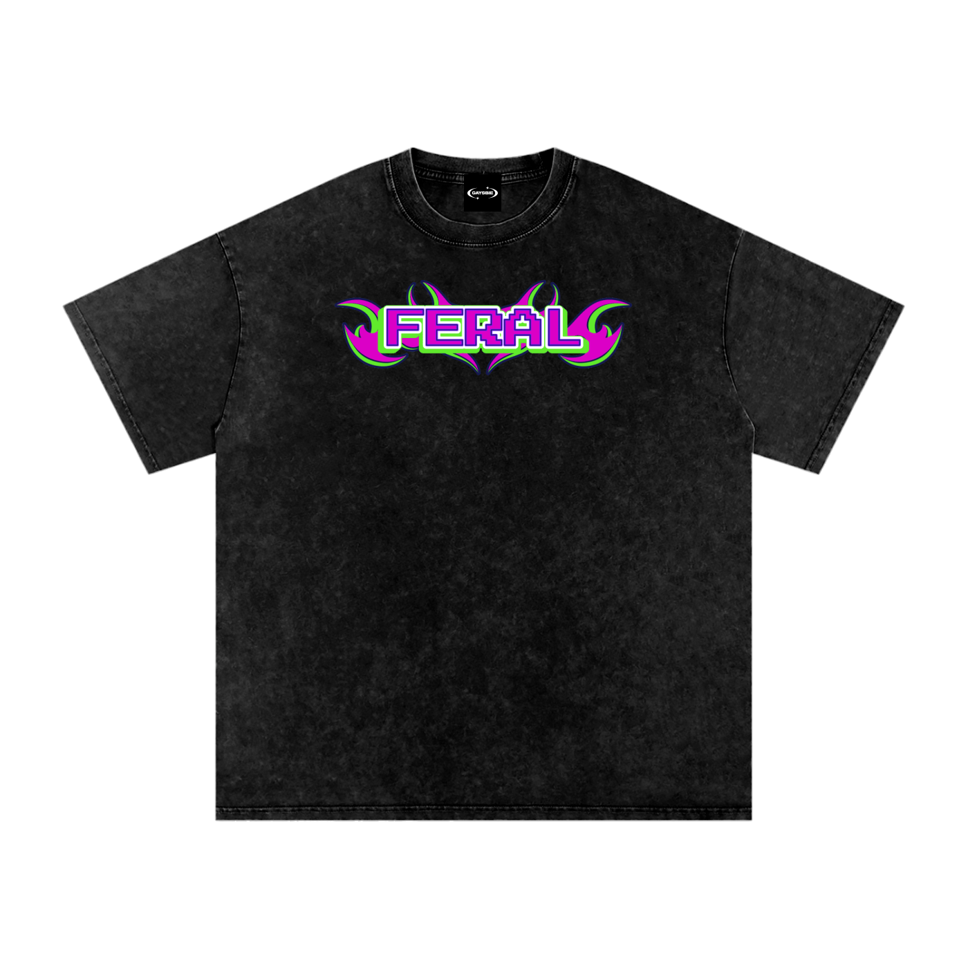 Oversize Tee MIDNIGHT / S FERAL Y2K FLAME Premium Oversized Tee ~ GAYSBIE PREMIUM MATERIALS