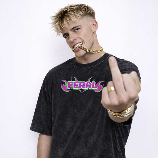 Oversize Tee FERAL Y2K FLAME Premium Oversized Tee ~ GAYSBIE PREMIUM MATERIALS