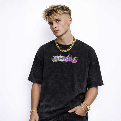 Oversize Tee FERAL Y2K FLAME Premium Oversized Tee ~ GAYSBIE PREMIUM MATERIALS