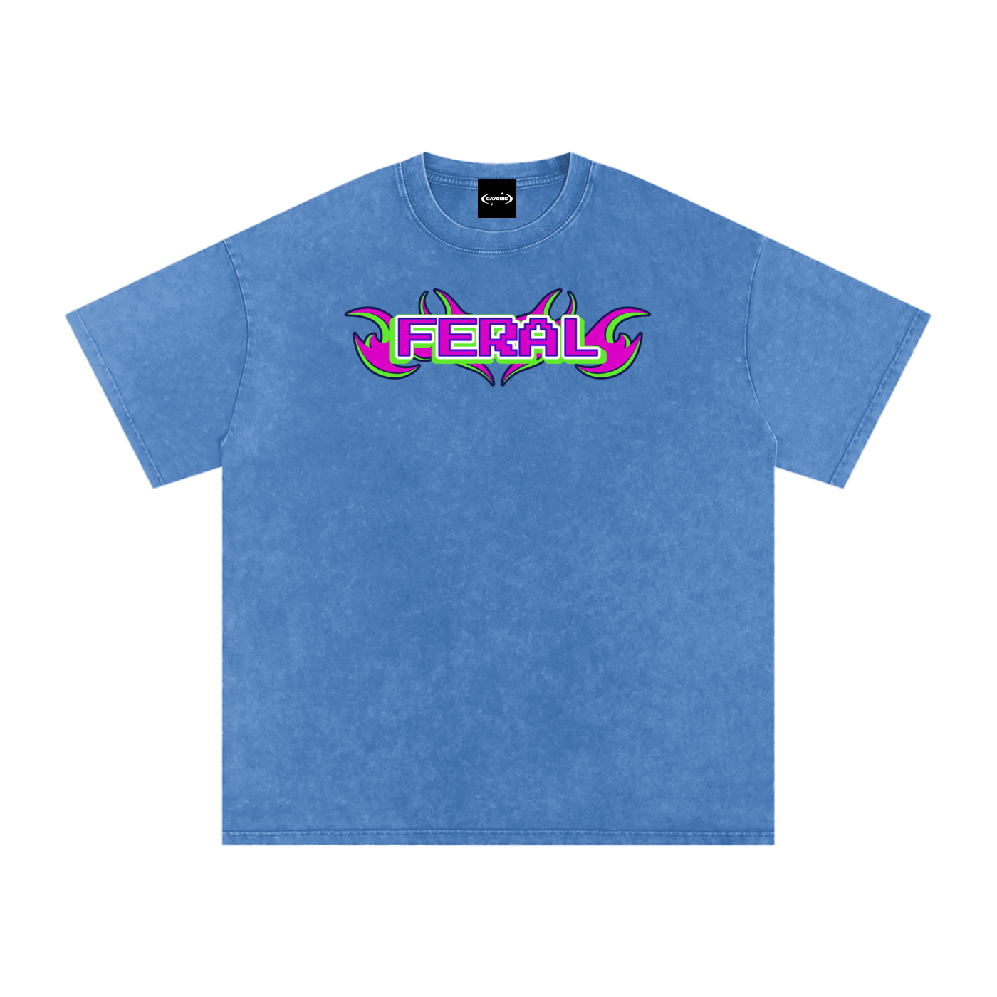 Oversize Tee SKY / S FERAL Y2K FLAME Premium Oversized Tee ~ GAYSBIE PREMIUM MATERIALS