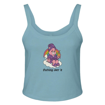 Baby Tank BLUE / XS FUCKING OVER IT BEAR Baby Ribbed Tank ~ GAYSBIE PREMIUM MATERIALS