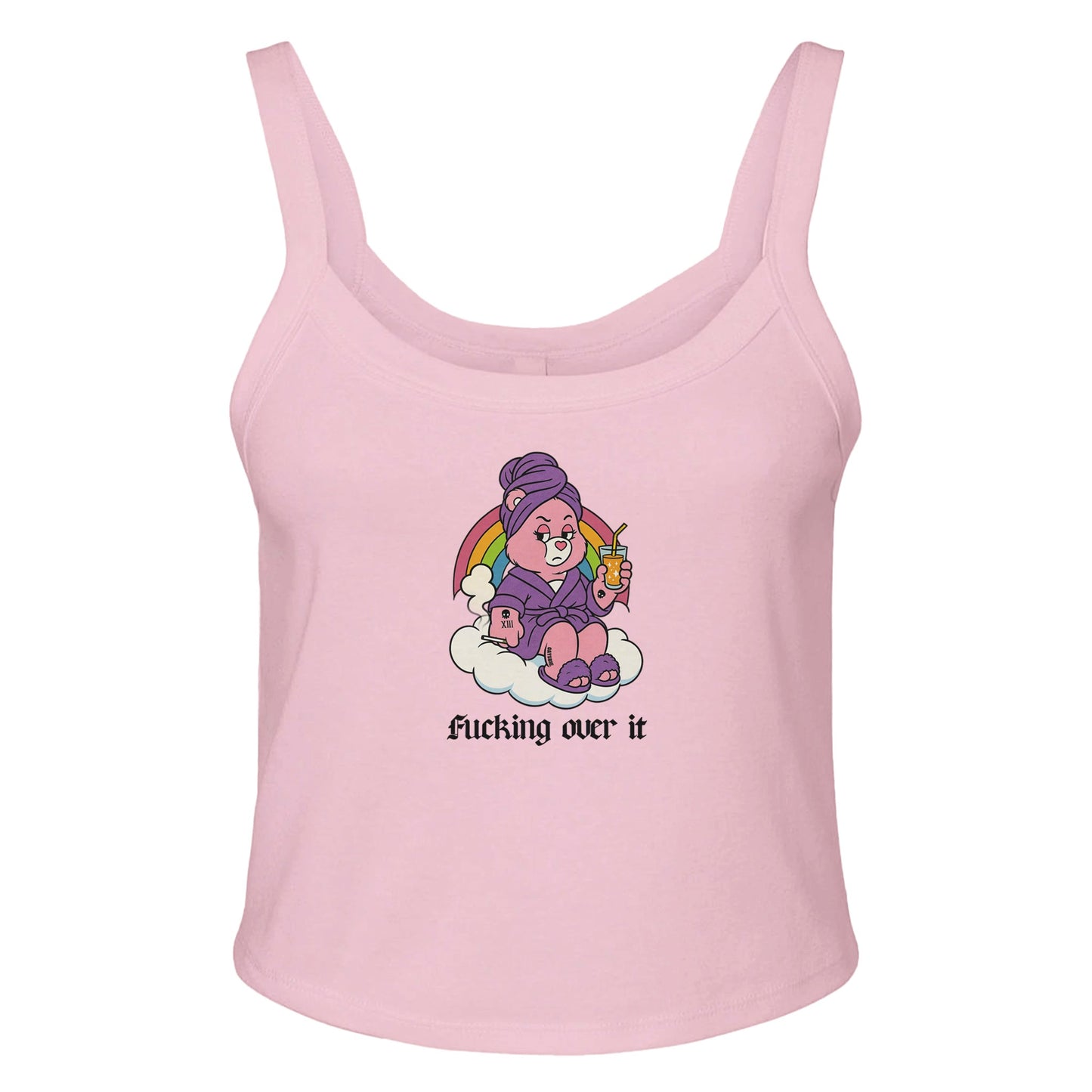 Baby Tank BLUSH / XS FUCKING OVER IT BEAR Baby Ribbed Tank ~ GAYSBIE PREMIUM MATERIALS