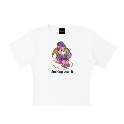 Baby Tee ICE / S FUCKING OVER IT BEAR Baby Tee ~ GAYSBIE PREMIUM MATERIALS