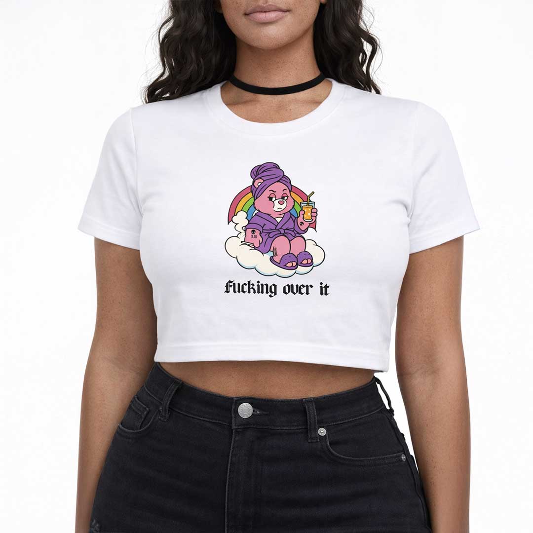 Crop Tee FUCKING OVER IT BEAR Crop Tee ~ GAYSBIE PREMIUM MATERIALS