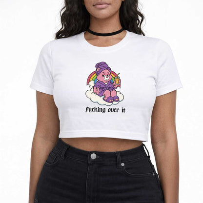 Crop Tee FUCKING OVER IT BEAR Crop Tee ~ GAYSBIE PREMIUM MATERIALS