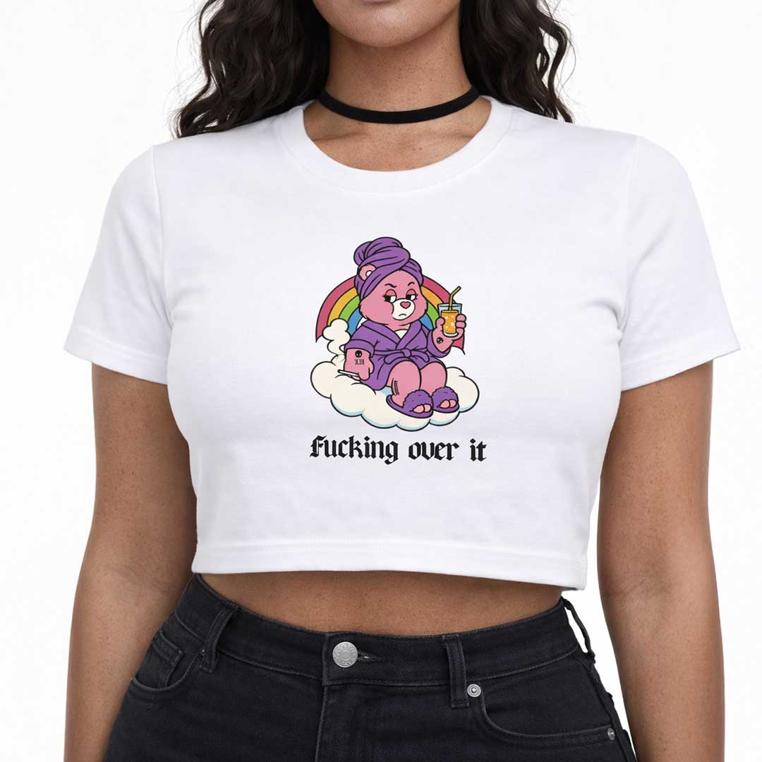 Crop Tee FUCKING OVER IT BEAR Crop Tee ~ GAYSBIE PREMIUM MATERIALS