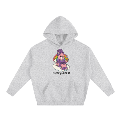 Premium Hood STONE / S FUCKING OVER IT BEAR Heavy Fleece Hoodie ~ GAYSBIE PREMIUM MATERIALS