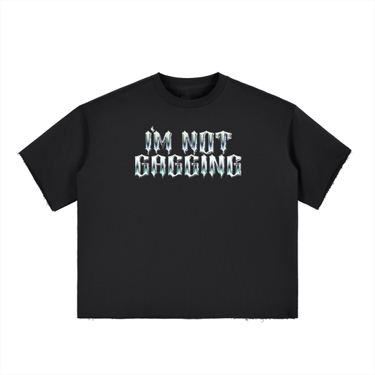 Boxy Tee GAGGING Heavy Boxy Raw-Edge Tee ~ GAYSBIE PREMIUM MATERIALS